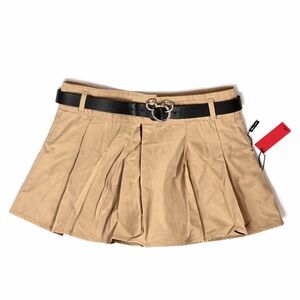 NWT Forever 21 X Disney Khaki Pleated Mini Skirt Mickey Belt 3X